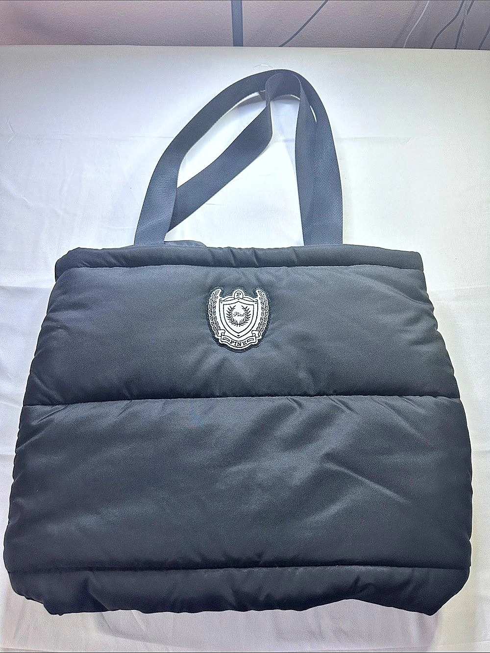 Pink Black Puffer Tote NWT